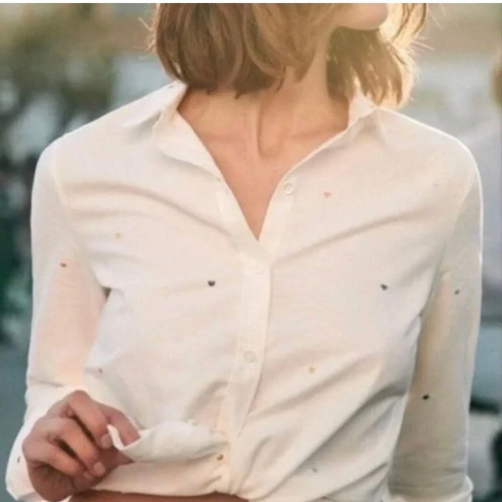 Sezane White Button Down Shirt